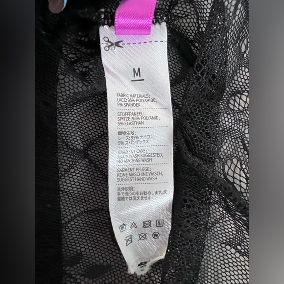 Lingerie Chemise Top‎ Size Medium Women’s Lace Black - Picture 6 of 7